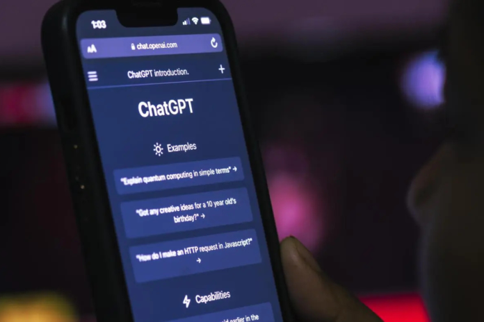 Ilustrasi chatbot AI ChatGPT dan manusia. (Human Rights Watch)