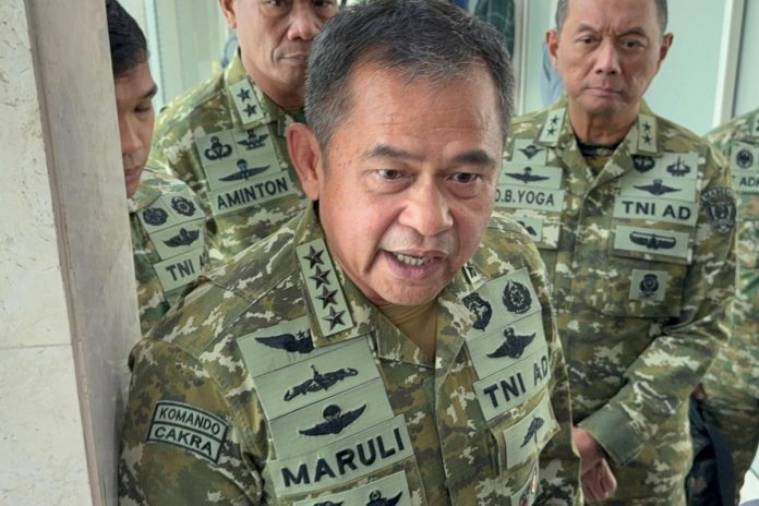 KSAD Jenderal Maruli Simanjuntak mengenang Jenderal (Purn) Ryamizard Ryacudu sebagai figur yang sangat berdedikasi tinggi terhadap profesionalisme prajurit.(KOMPAS.com/ADHYASTA DIRGANTARA)