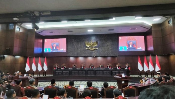Sidang gugata Pemilu 2024 di Mahkamah Konstitusi (MK), Rabu (30/9/2026). (Mulia Budi/detikcom)